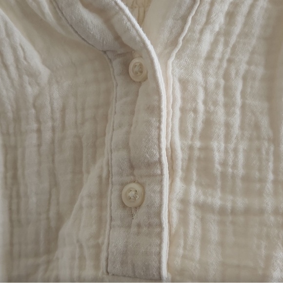 J. Crew ruffle trim blouse top gauzy cream sleeveless small - Picture 3 of 6